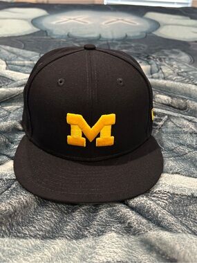 Michigan Black Baseball Cap with Yellow 'M' Embroidery